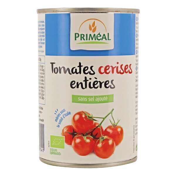 Priméal - Tomates cerises entières sans sel ajouté 400g