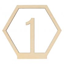 Artemio - 15 chiffres en bois hexagonaux pour table de mariage