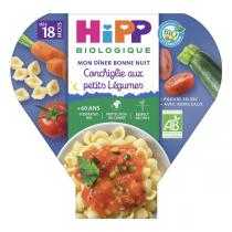 HiPP - 1 assiette conchiglie petits légumes 18M Mon Diner Bonne Nuit