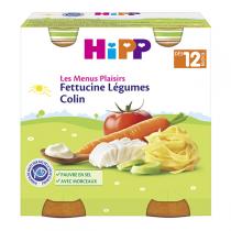 HiPP - 2 pots fettucine légumes colin dès 12 mois 2x250g