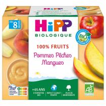HiPP - Coupelles pommes pêches mangues 4x100g