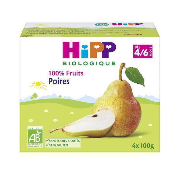 HiPP - Coupelles poires 4x100g
