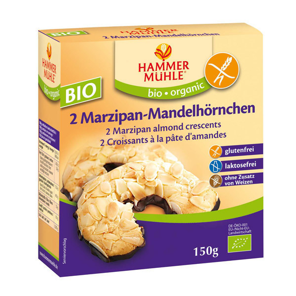 Hammer Mühle - Croissants à la pate d'amande Bio 150gr Hammer Mühle - Croissants à la pate d'amande Bio 150gr