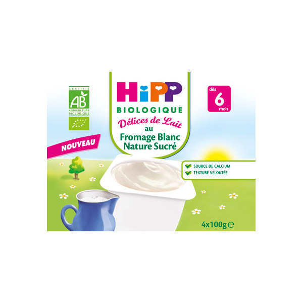hipp fromage blanc nature sucre 4x100g