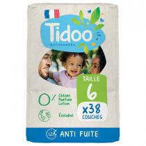 Tidoo - 38 Couches T6 16-30kg Hypoallergéniques Nature