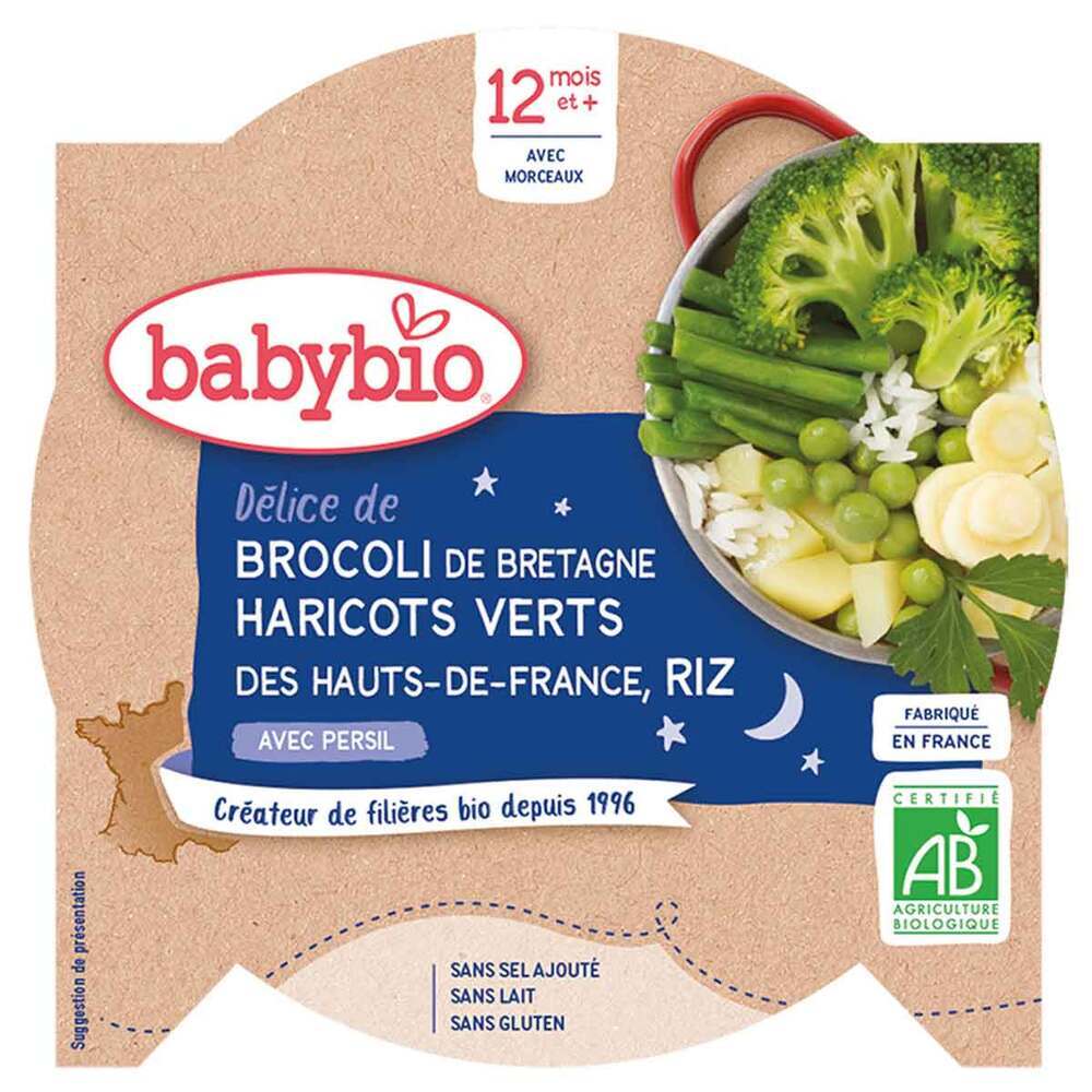 Babybio - Assiette Légumes Verts Riz dès 12 mois 230g