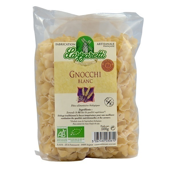 Gnocchis blancs Bio 500g | Lazzaretti | Acheter sur Greenweez.com