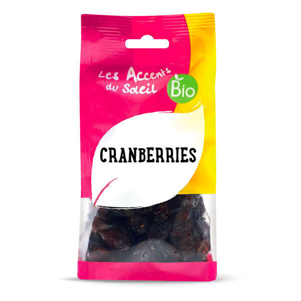 Les Accents du Soleil - Cranberries séchées sucre de canne 125g