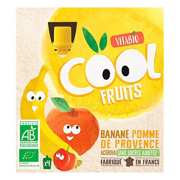 Vitabio - Compote cool fruits pomme banane 4x90g