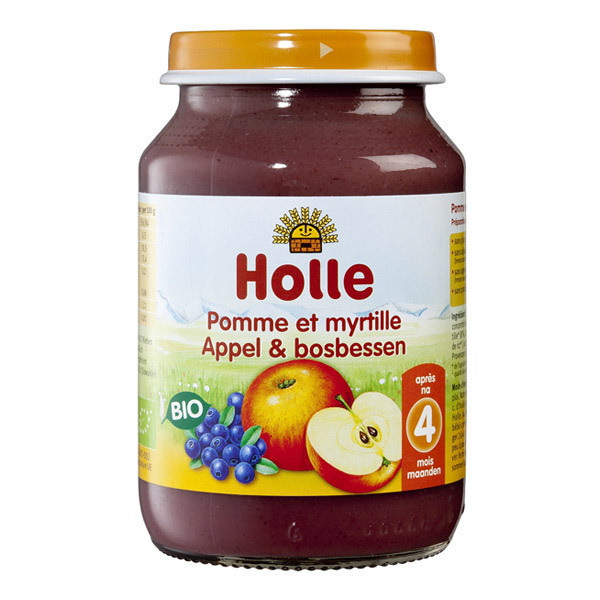 Holle - Petit pot pomme myrtille 190g - Dès 4 mois