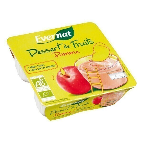 Evernat - Dessert de Fruits Pommes 4x100g