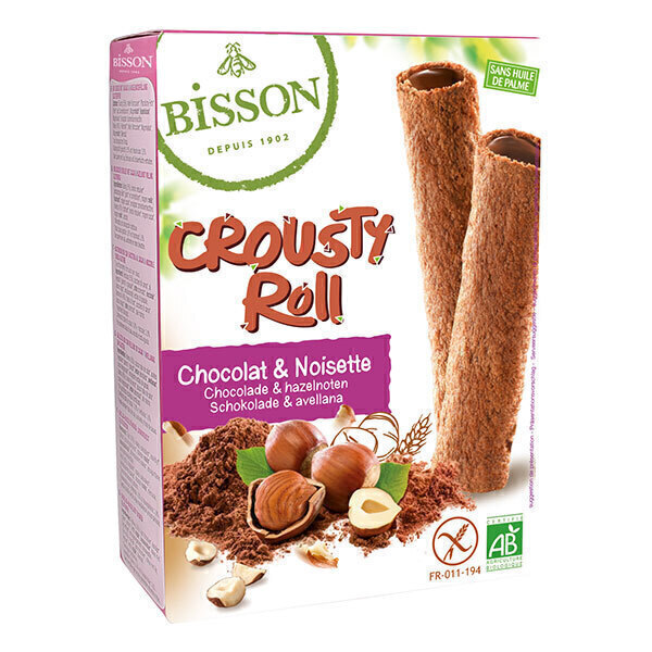 Bisson - Biscuits Crousty Roll chocolat et noisettes 125g