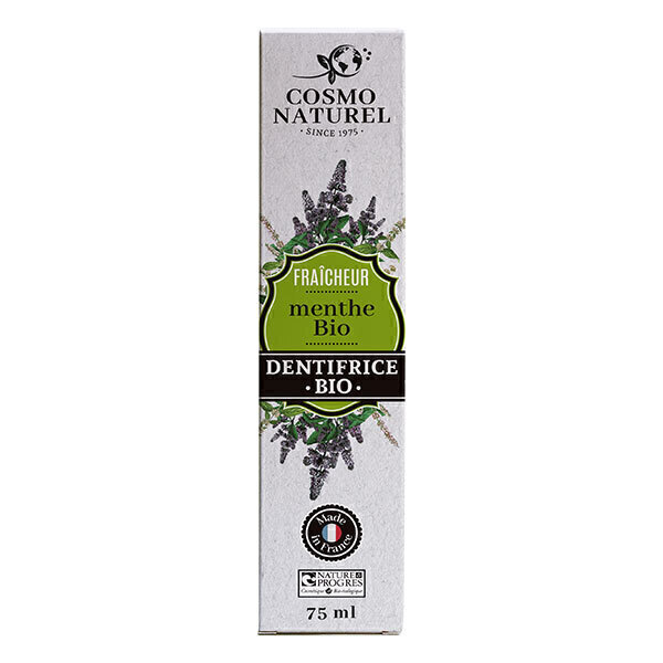 Cosmo Naturel - Dentifrice fraîcheur à la Menthe bio, 75ml Cosmo Naturel - Dentifrice fraîcheur à la Menthe bio, 75ml