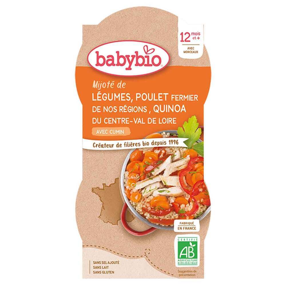 Babybio - Bols Légumes Poulet Quinoa 2 x 200g - Dès 12 mois
