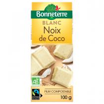 Bonneterre - Tablette chocolat blanc à la noix de coco 100g
