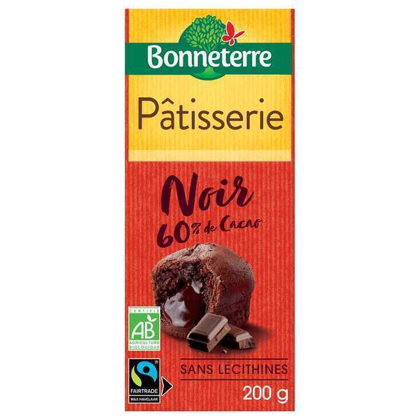 Bonneterre - Tablette chocolat noir patisserie 60% 200g