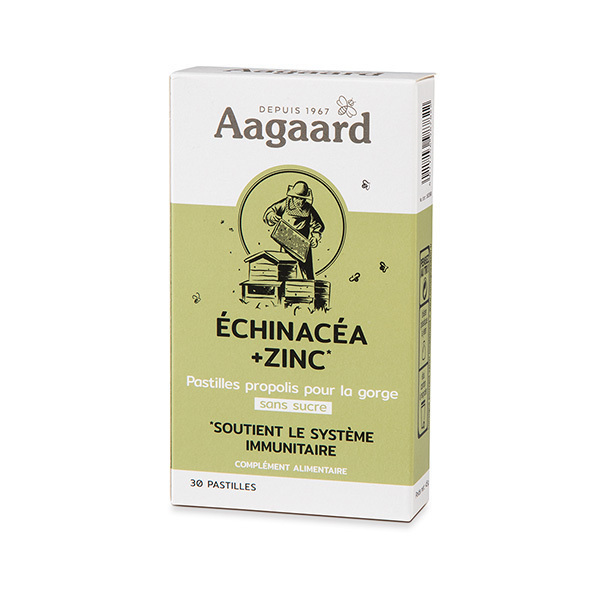 Aagaard Propolis - Pastilles pour la gorge Propolis, Echinacéa et Zinc x30