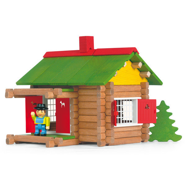☺ construction toy my jeujura wooden chalet 100 pieces complete 
