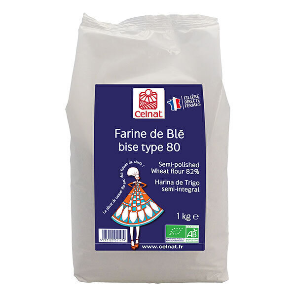 Celnat - Farine de blé Bise T80 bio - 1kg