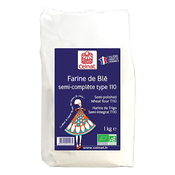 Celnat - Farine de blé Semi complète T110 bio - 1kg