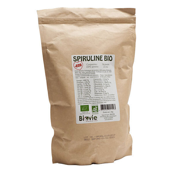 Biovie - Spiruline en poudre certifiée Bio 1kg