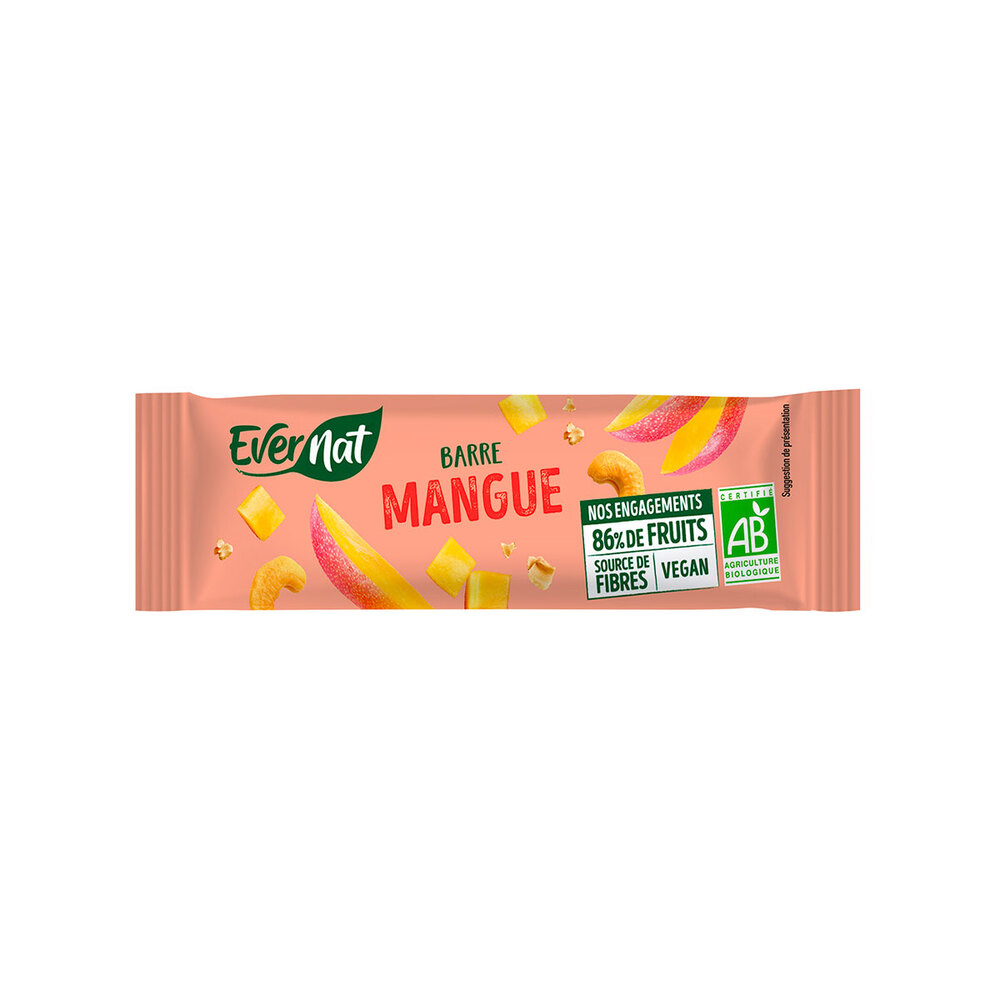 Evernat - Lot de 4 Barres Mangue - 4 x 40g