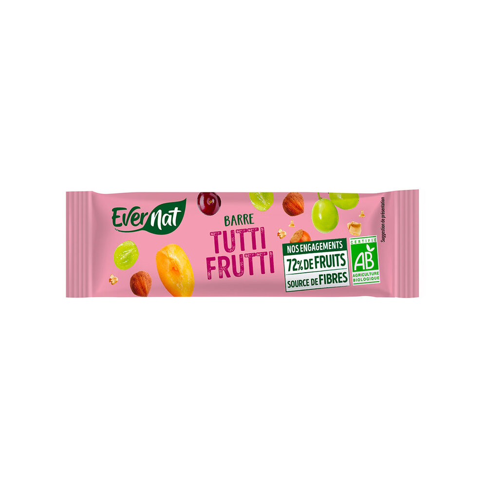 Evernat - Lot de 4 Barres Tutti Frutti - 4 x 40g