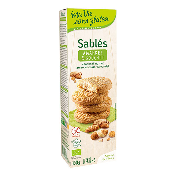Ma Vie Sans Gluten - Sablés Bio Amande et Souchet 150g Ma Vie Sans Gluten - Sablés Bio Amande et Souchet 150g