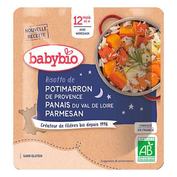 Babybio - Doypack bonne nuit risotto de potimarron 190g - Dès 12 mois