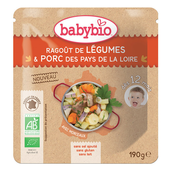 Babybio - Doypack Ragout de Légumes Porc - 190g Babybio - Doypack Ragout de Légumes Porc - 190g
