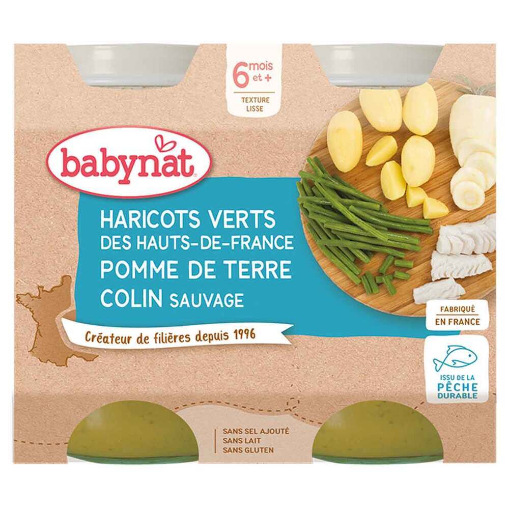 Babybio - Petits pots légumes colin sauvage - 2x200g