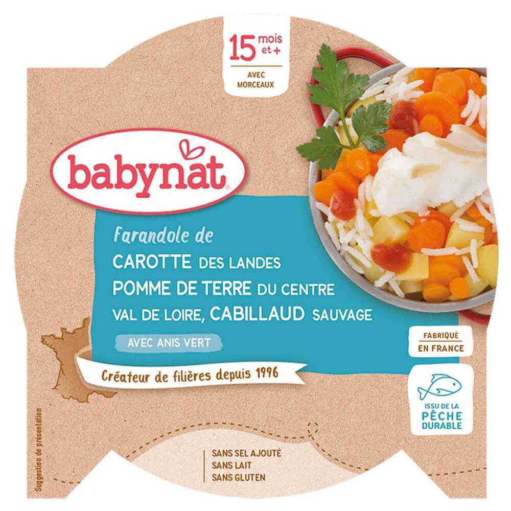 Babynat - Assiette légumes cabillaud sauvage - 260g