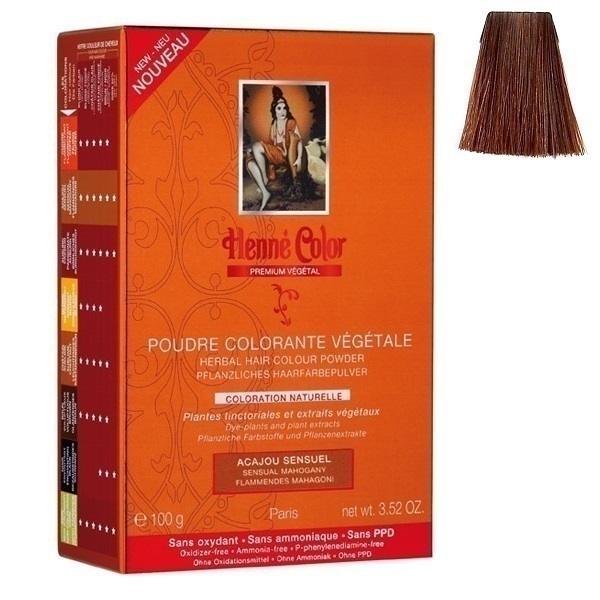 Henne Color - Coloration poudre végétale Acajou sensuel - 100g Henne Color - Coloration poudre végétale Acajou sensuel - 100g