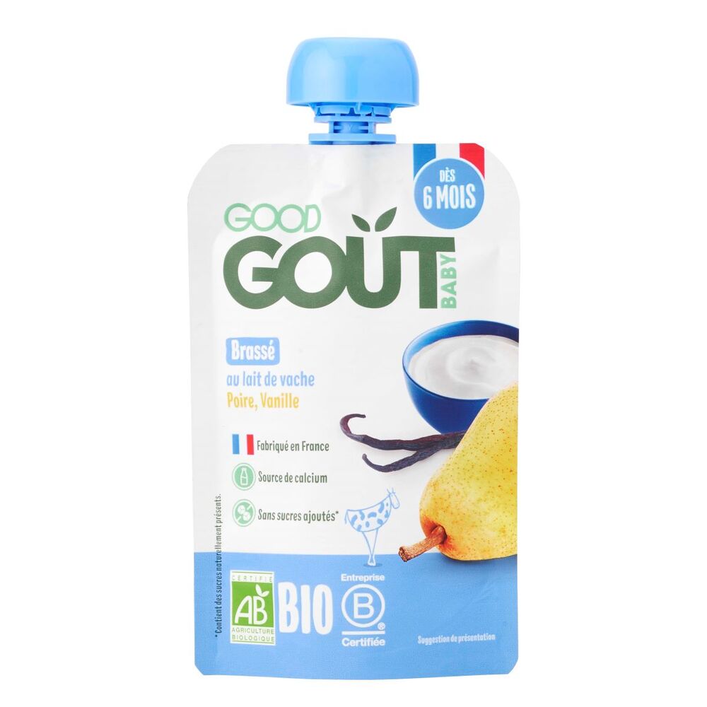 Good Gout - Gourde brassé poire vanille 90g - Dès 6 mois