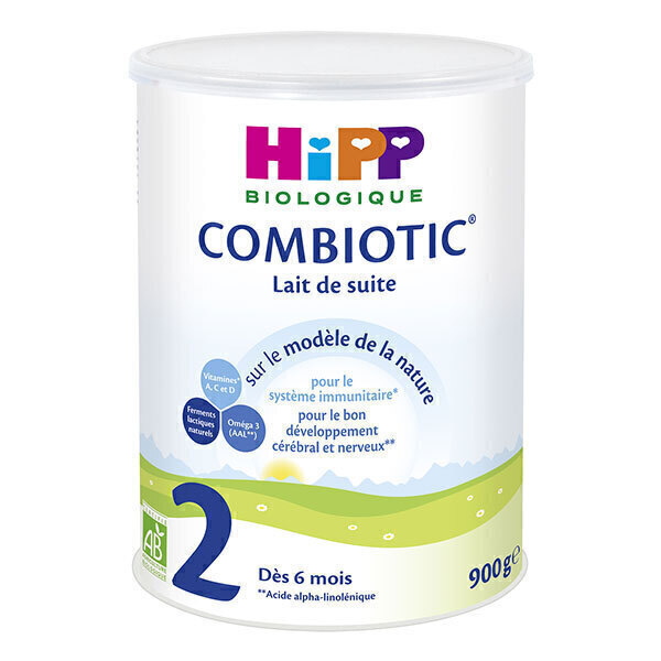 Hipp - Lot de 3 x Combiotic 2 Lait de suite Bio dès 6 mois 900g Hipp - Lot de 3 x Combiotic 2 Lait de suite Bio dès 6 mois 900g