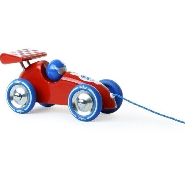 Vilac - Voiture de course a trainer rouge et bleue - des 18 mois Vilac - Voiture de course a trainer rouge et bleue - des 18 mois
