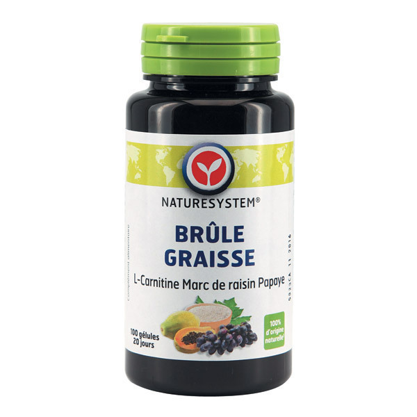 Brûle-graisse - L-Carnitine, Marc de Raisin, Papaye 100 Brûle-graisse - L-Carnitine, Marc de Raisin, Papaye 100