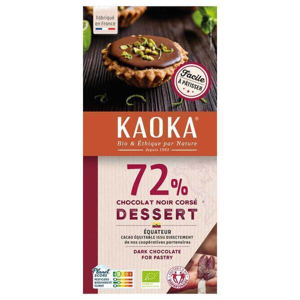 Kaoka - Tablette chocolat noir corsé Dessert 200g