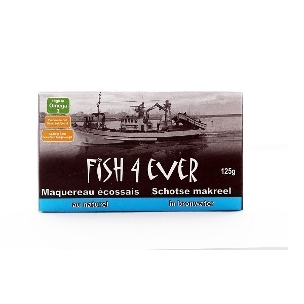Fish4Ever - Maquereaux au naturel, pauvre en sel 125g Fish4Ever - Maquereaux au naturel, pauvre en sel 125g