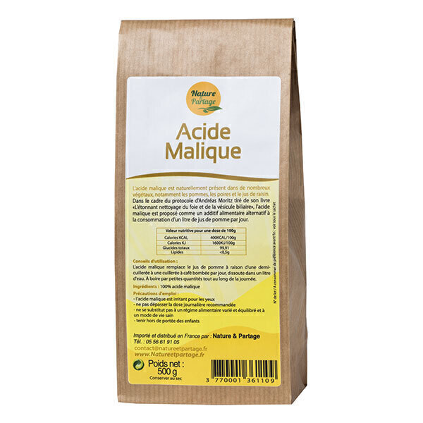 Nature & Partage - Acide Malique 500g - Cure de nettoyage du foie d'Andreas Moritz