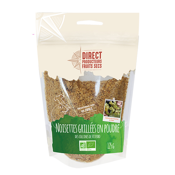 Direct producteurs Fruits secs - Noisettes grillées poudre des collines de Viterbo Bio - 125 g Direct producteurs Fruits secs - Noisettes grillées poudre des collines de Viterbo Bio - 125 g