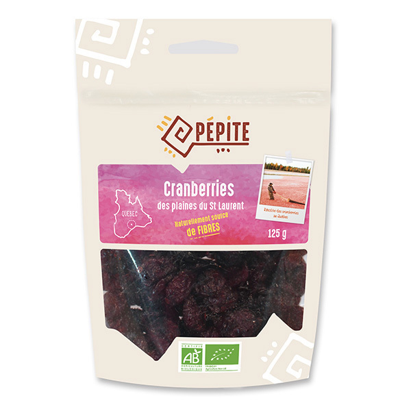 Pépite - Cranberries des plaines du Saint Laurent au Québec Bio - 125 g
