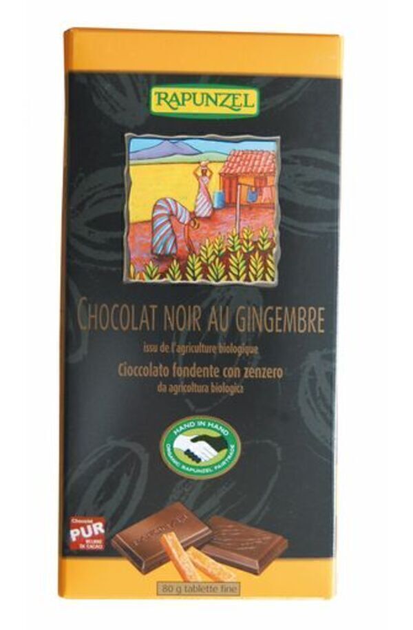 Rapunzel - Chocolat Noir au Gingembre Bio 80 g