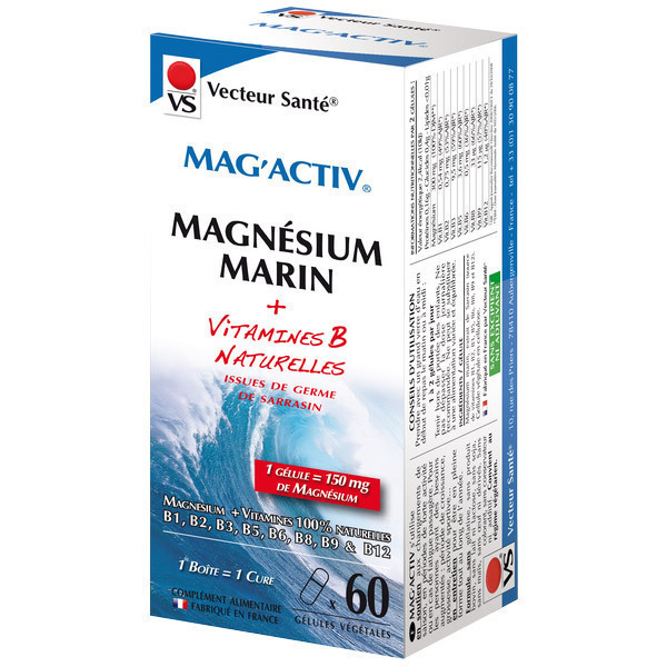 Vecteur Santé - Mag'Activ Magnésium Marin et Vitamines B x 60 gélules végétales