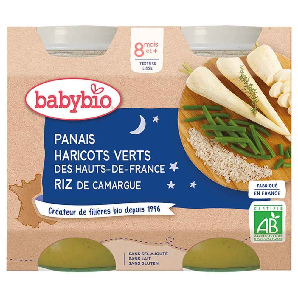 Babybio - Petits pots Panais Haricots Verts Riz dès 8m 2 x 200g