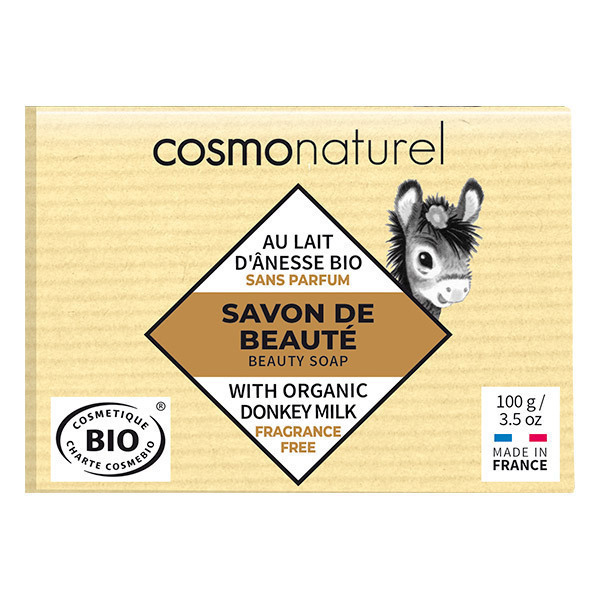 Cosmo Naturel - Savon lait d'ânesse Karité sans parfum 100g
