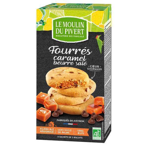 Le Moulin du Pivert - Cookies Fourrés Caramel Beurre Salé 175g