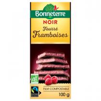 Bonneterre - Tablette chocolat Noir fourré Framboises 100g