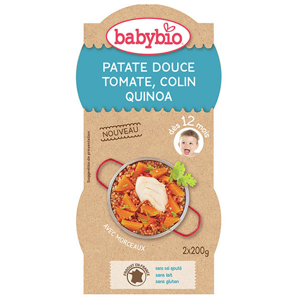 Babybio - Bols Patate douce tomate colin et quinoa 2 x 200g Babybio - Bols Patate douce tomate colin et quinoa 2 x 200g