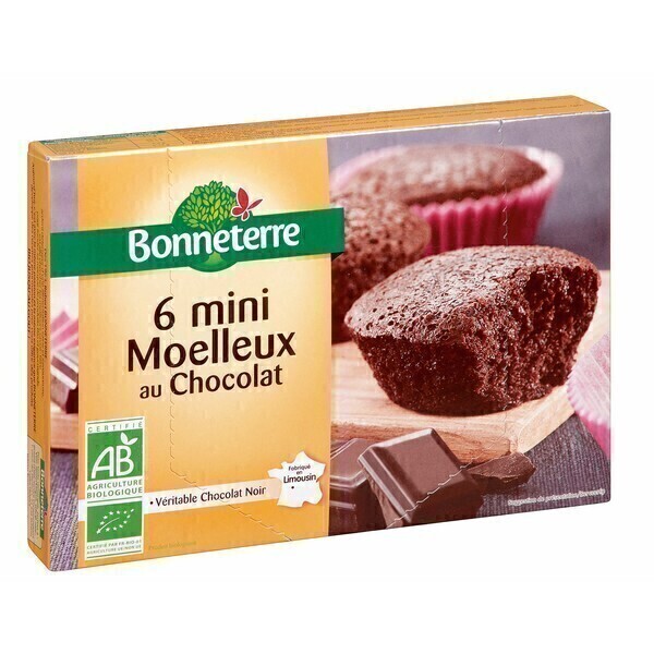 Bonneterre - 6 mini Moelleux chocolat noir 200g